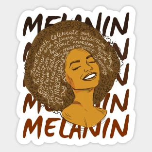 Black Woman Afro African American Melanin History Sticker
